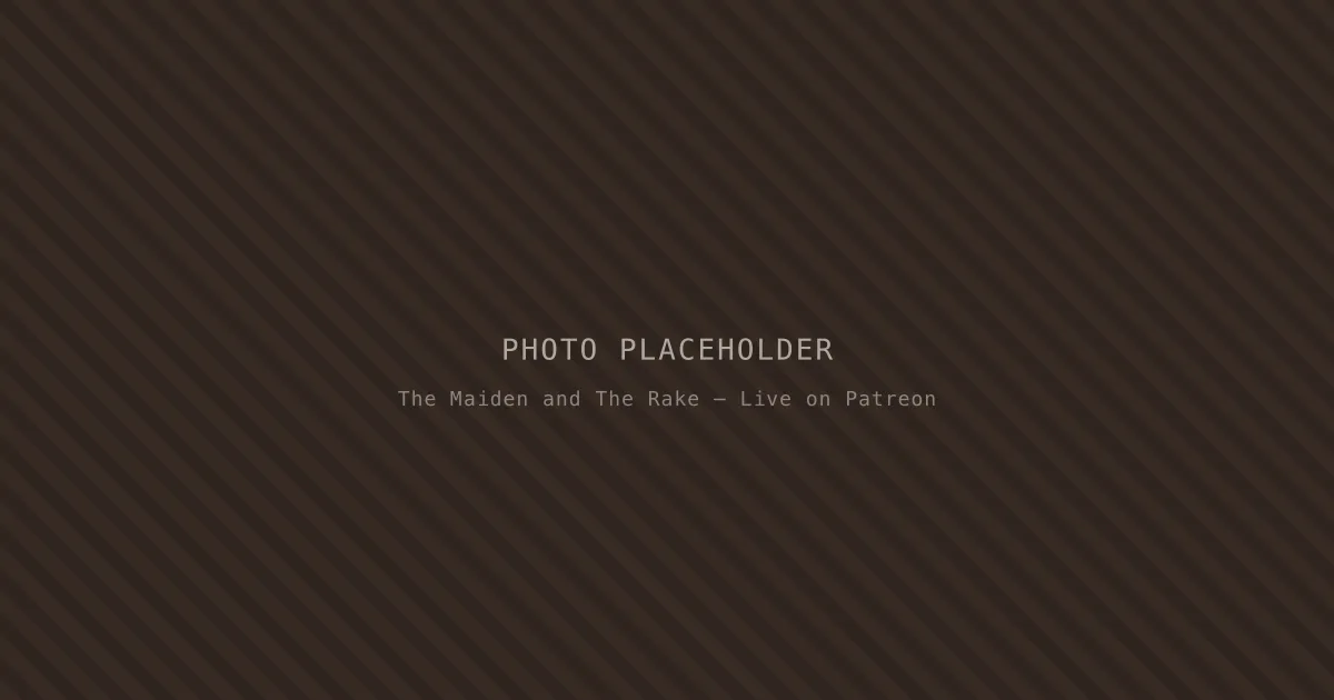 Striped placeholder cover art for The Maiden and The Rake